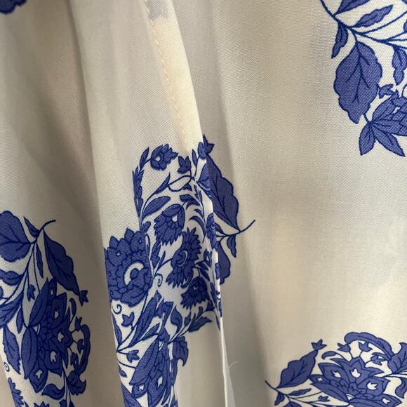Haptics by Holly Harper Womens 2x Blue‎ White Floral Kimono Rayon Coastal - Picture 9 of 13